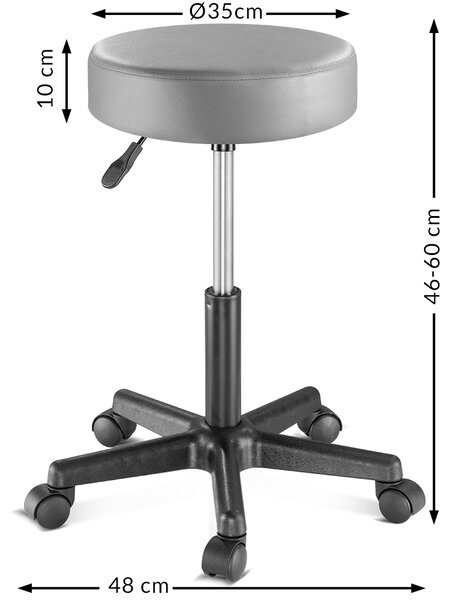 Casaria® Gurulós puff - szürke