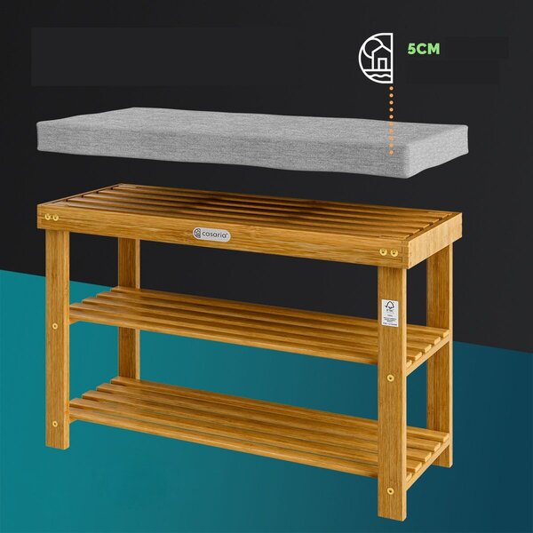 Casaria® Cipőtartó 70x33x48 cm - akác