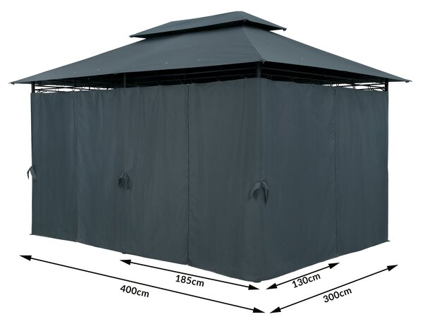 Deuba Topas kerti pavilon 4x3 m - antracit