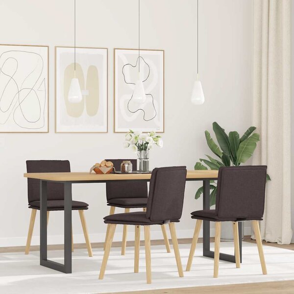 VidaXL 4 db sötétbarna szövet étkezőszék