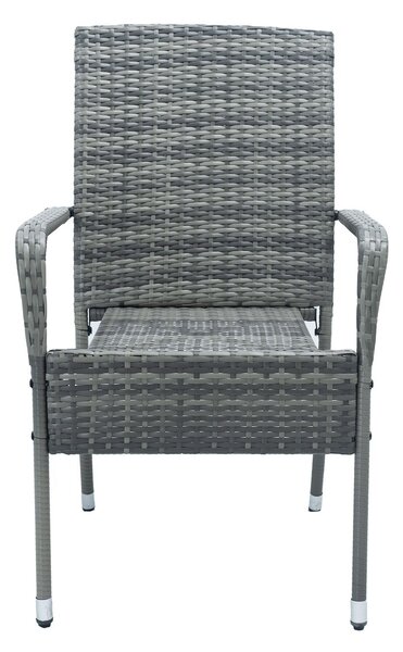 Juskys Yoro rattan székek 4 darabos - melírozott szürke