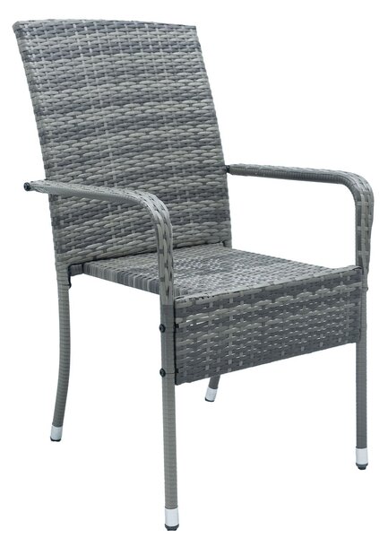 Juskys Yoro rattan székek 4 darabos - melírozott szürke