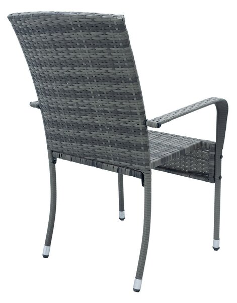 Juskys Yoro rattan székek 4 darabos - melírozott szürke