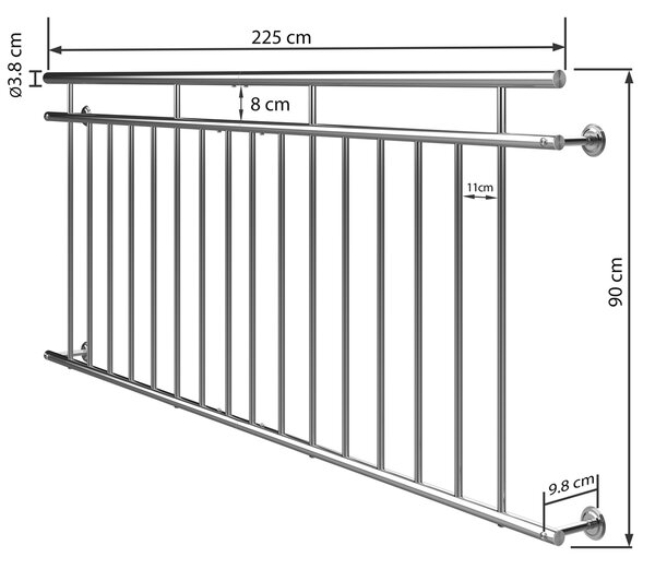 Monzana® Erkélykorlát - 90x225 cm