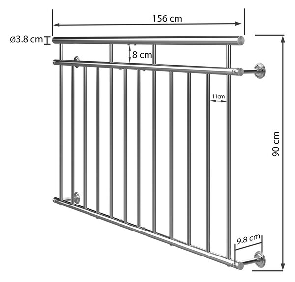 Monzana® Erkélykorlát - 90x156 cm
