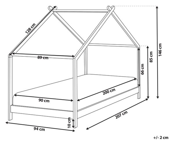 Gyerekágy Ház Fenyő ORLU 90 x 200 cm Fehér