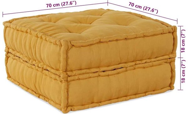 VidaXL sárga szövet moduláris puff 70x70x36