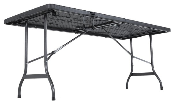 Deuba Rattan asztal 180x75x73cm - fekete