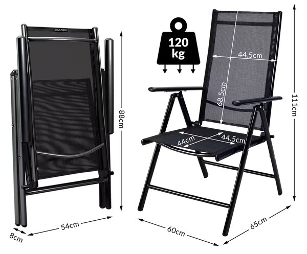 Casaria® 2 darabos alumínium fotel szett - antracit