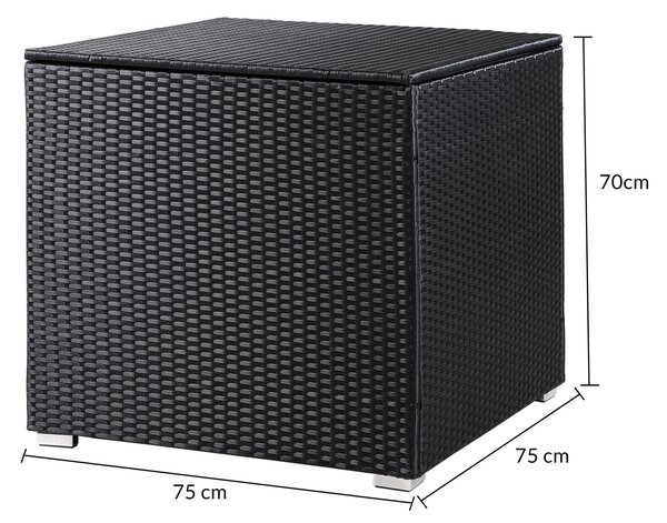 Casaria® Tároló doboz 75x75x70 cm - fekete