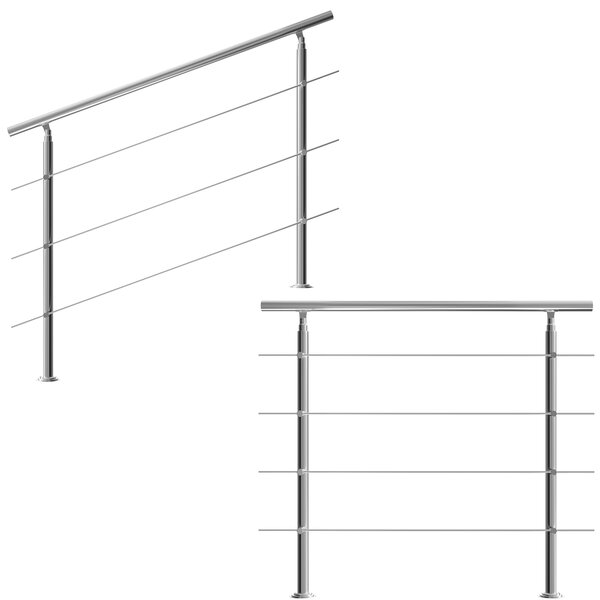 Monzana® Lépcsőkorlát 4 támasztóval - 150 cm