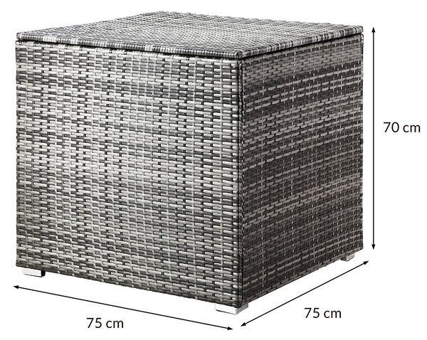 Casaria® Tároló doboz 75x75x70 cm - szürke