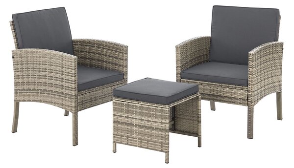 Juskys Rattan kerti bútor szett Turin - szürke
