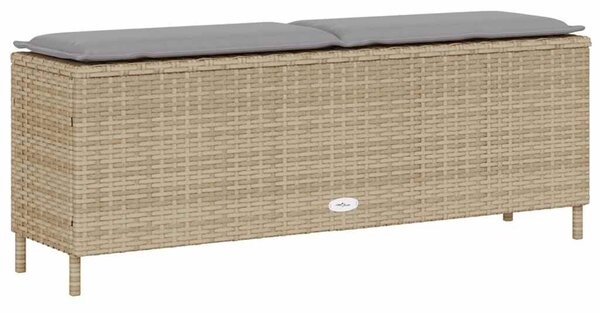 VidaXL bézs polyrattan kerti pad párnával 110x30x40,5 cm