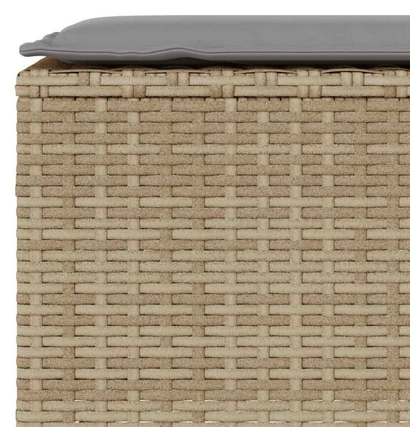 VidaXL bézs polyrattan kerti pad párnával 110x30x40,5 cm