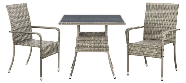 Juskys Rattan asztal Yoro - szürke