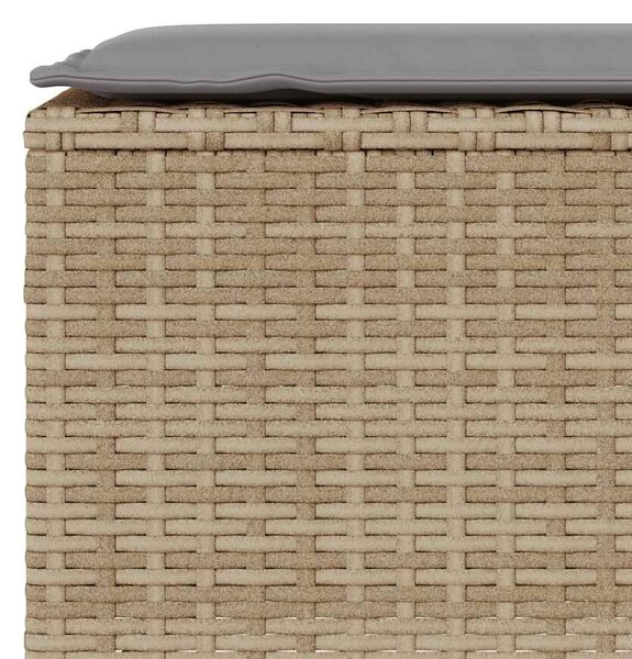 VidaXL bézs polyrattan kerti pad párnával 110x30x40,5 cm