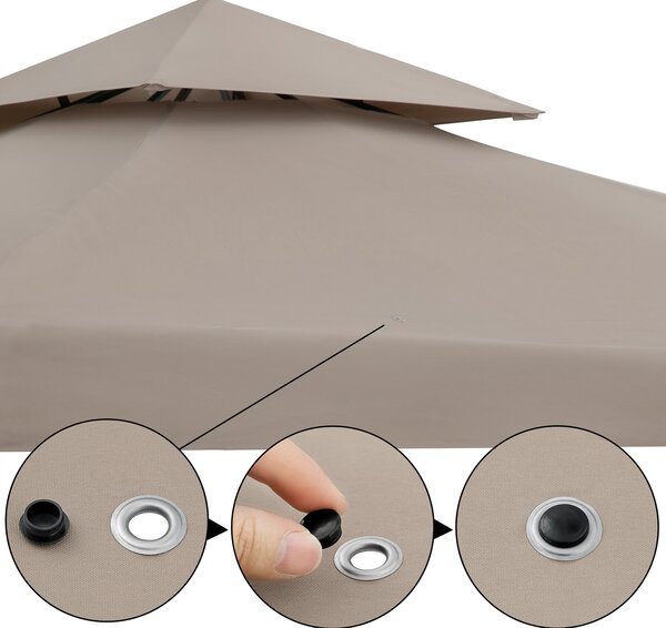 Casaria® Lorca kerti pavilon 3x3 m - taupe