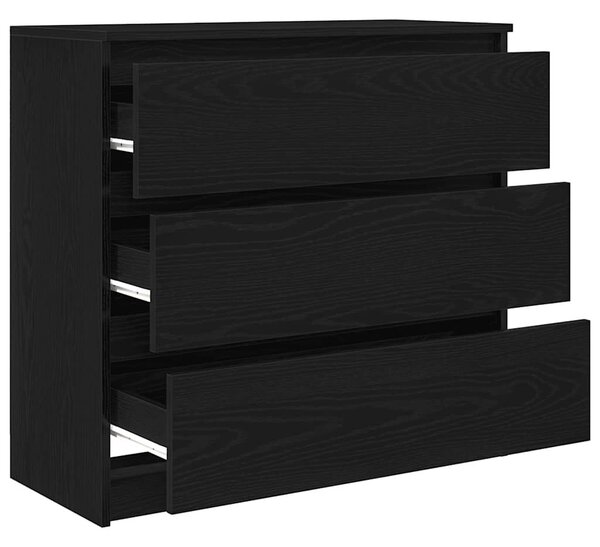 VidaXL fekete tölgy szerelt fa tálalószekrény 80x35x76 cm