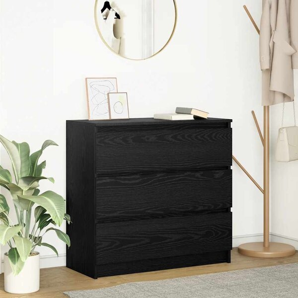 VidaXL fekete tölgy szerelt fa tálalószekrény 80x35x76 cm