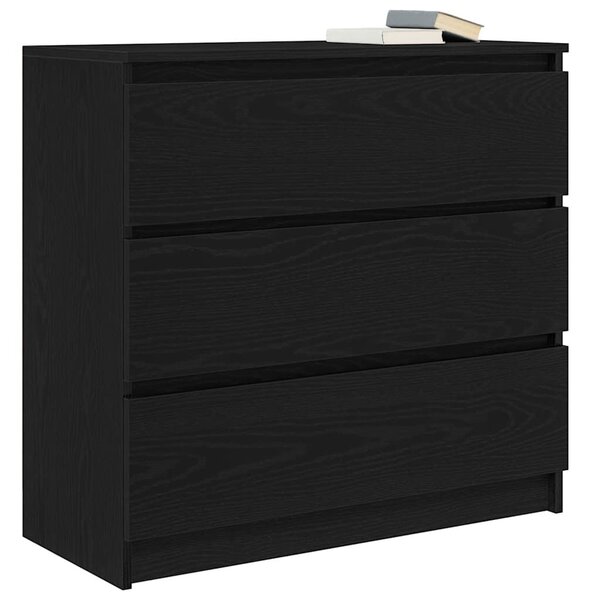 VidaXL fekete tölgy szerelt fa tálalószekrény 80x35x76 cm