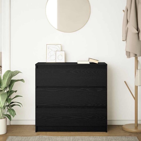 VidaXL fekete tölgy szerelt fa tálalószekrény 80x35x76 cm