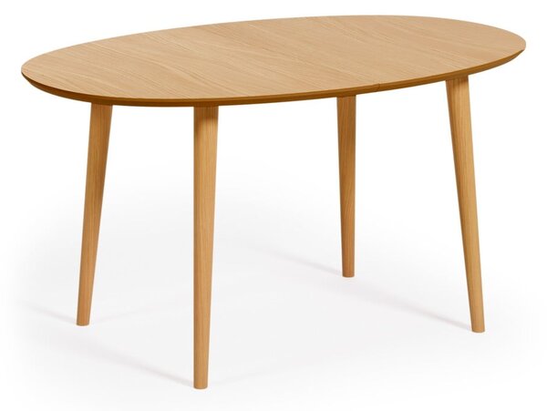 Natúr színű bővíthető étkezőasztal tölgyfa dekorral 90x140 cm Oqui – Kave Home