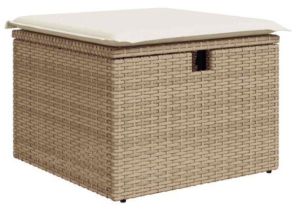 8 részes bézs polyrattan kerti ülőgarnitúra párnával
