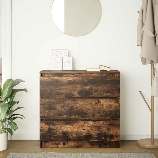 VidaXL füstös tölgy színű szerelt fa tálalószekrény 80x35x76 cm