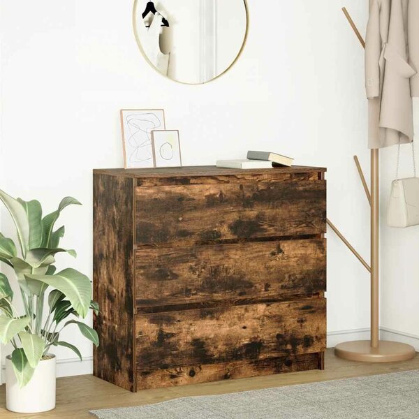 VidaXL füstös tölgy színű szerelt fa tálalószekrény 80x35x76 cm
