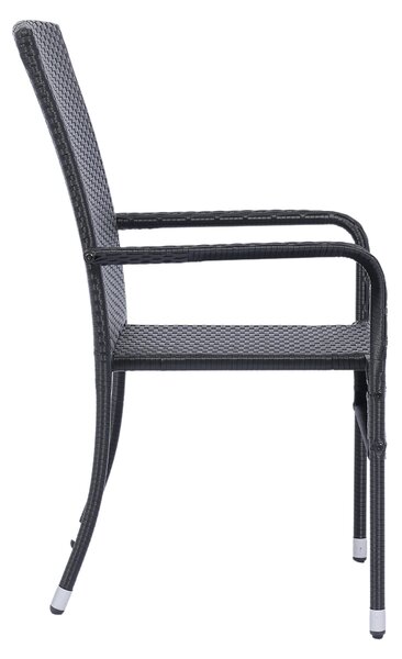 Juskys Yoro rattan székek 2 darabos - fekete