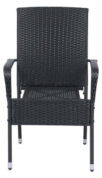 Juskys Yoro rattan székek 2 darabos - fekete