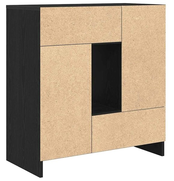 VidaXL fekete tölgy komód fiókokkal és ajtókkal 70,5x34x74,5 cm
