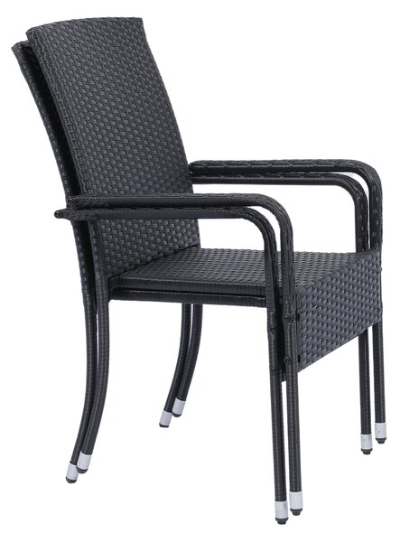 Juskys Yoro rattan székek 2 darabos - fekete