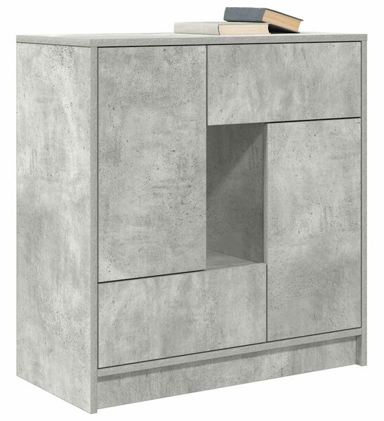 VidaXL betonszürke komód fiókokkal és ajtókkal 70,5x34x74,5 cm