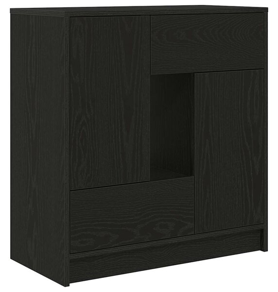 VidaXL fekete tölgy komód fiókokkal és ajtókkal 70,5x34x74,5 cm