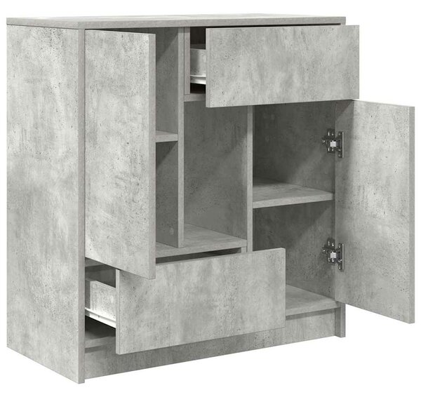 VidaXL betonszürke komód fiókokkal és ajtókkal 70,5x34x74,5 cm