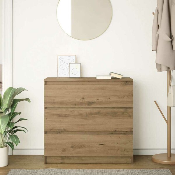 VidaXL kézműves tölgy színű szerelt fa tálalószekrény 80x35x76 cm