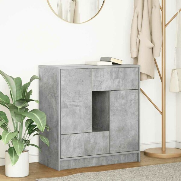 VidaXL betonszürke komód fiókokkal és ajtókkal 70,5x34x74,5 cm