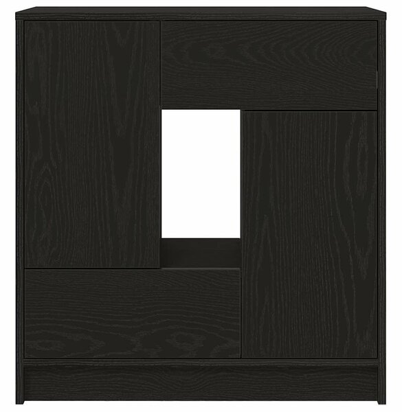 VidaXL fekete tölgy komód fiókokkal és ajtókkal 70,5x34x74,5 cm
