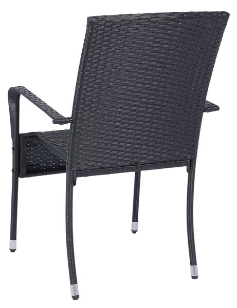 Juskys Yoro rattan székek 2 darabos - fekete
