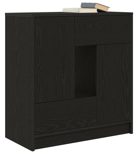 VidaXL fekete tölgy komód fiókokkal és ajtókkal 70,5x34x74,5 cm