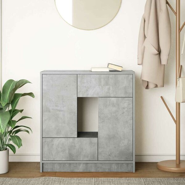 VidaXL betonszürke komód fiókokkal és ajtókkal 70,5x34x74,5 cm