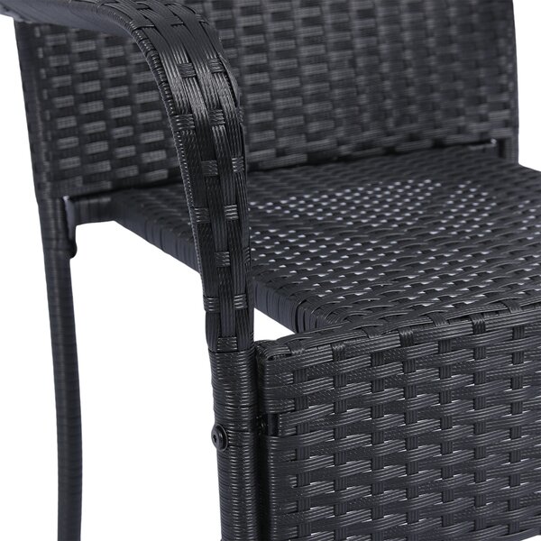 Juskys Yoro rattan székek 2 darabos - fekete