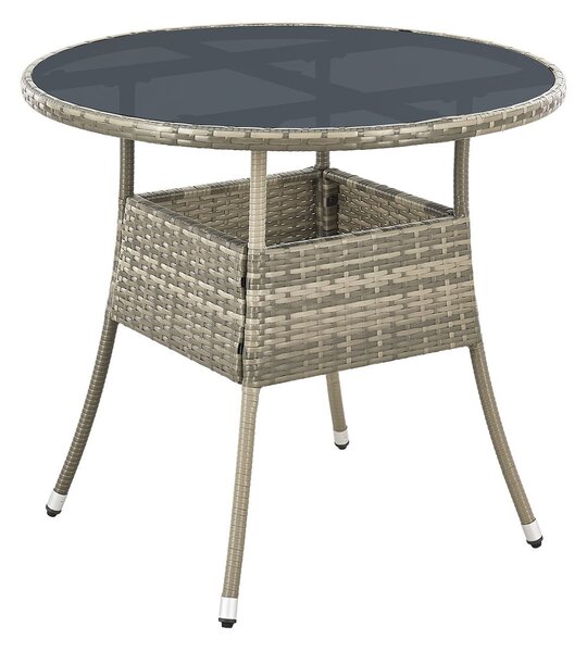 Juskys Yoro kerek rattan asztal Ø 80 cm - szürke