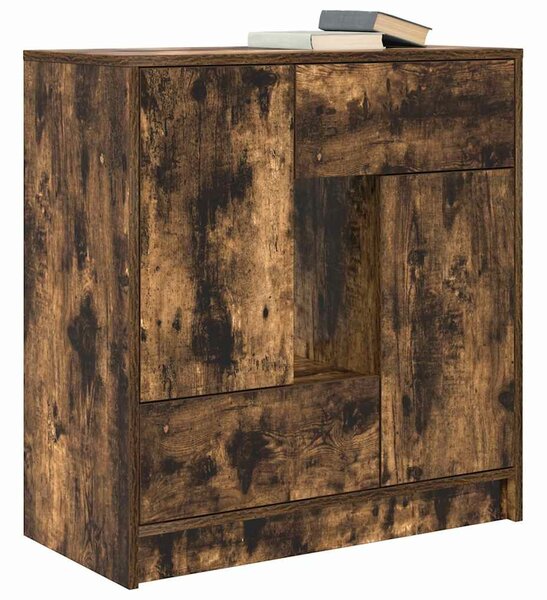 VidaXL füstölt tölgy komód fiókokkal és ajtókkal 70,5x34x74,5 cm