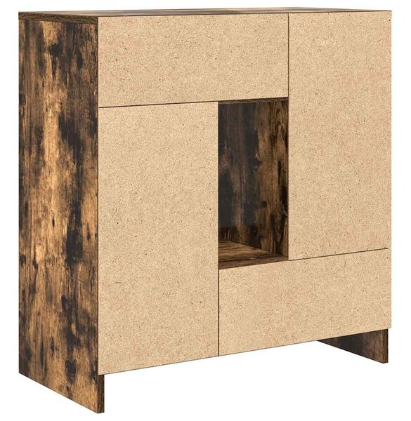 VidaXL füstölt tölgy komód fiókokkal és ajtókkal 70,5x34x74,5 cm