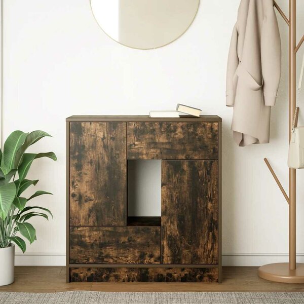 VidaXL füstölt tölgy komód fiókokkal és ajtókkal 70,5x34x74,5 cm