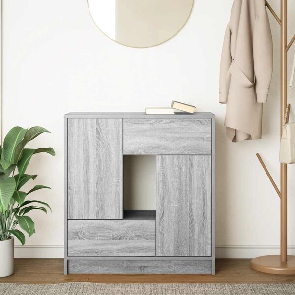 VidaXL szürke sonoma komód fiókokkal és ajtókkal 70,5x34x74,5 cm