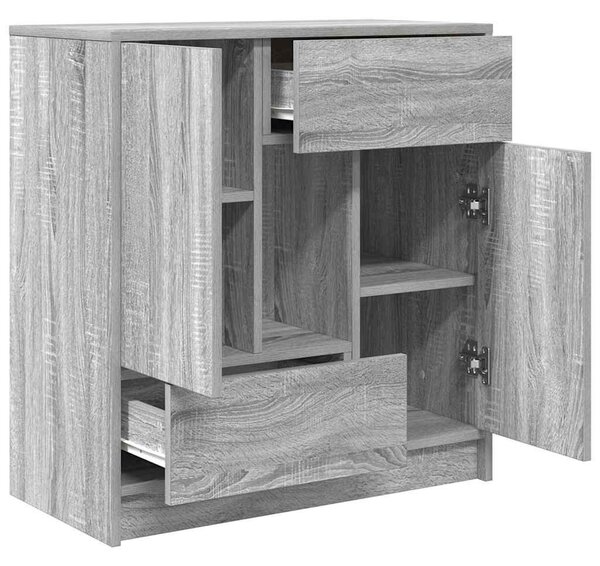 VidaXL szürke sonoma komód fiókokkal és ajtókkal 70,5x34x74,5 cm